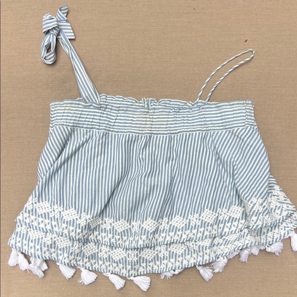 Free People Blue and White Striped Top
